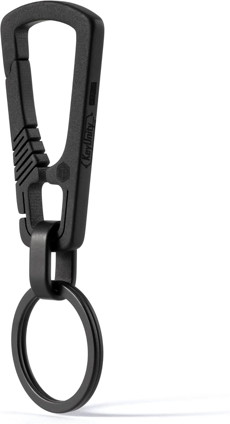 KeyUnity Titanium Carabiner Keychain Clip, Quick Release EDC Key Holder Organizer with Key Ring - Image 1
